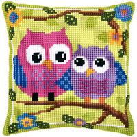 Vervaco Cross Stitch Cushion Kit Owls on a Branch 16" x 16"