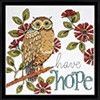 Tobin DW2790 14 Count Heartfelt Have Hope Owl Counted Cross Stitch Kit, 10 by 10-Inch