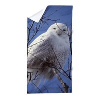 CafePress Snowy White Owl, Blue Sky Large Beach Towel, Soft Towel with Unique Design