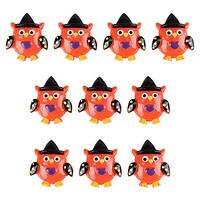 Bulk 10pcs Owl with Hat for Halloween Party Flatback Resin Scrapbooking Cabochons DIY Hair Bow Cente