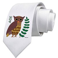 TooLoud Owl of Athena Printed White Neck Tie