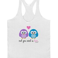 TooLoud Owl You Need is Love Mens String Tank Top - White - Large