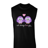 TOOLOUD Owl Always Love You - Purple Owls Dark Muscle Shirt - Black - 2XL