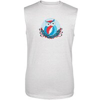 Grateful Dead - Steal Your Face Owl White Adult Tank Top - Large