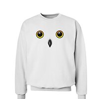 TooLoud Cute Snowy Owl Face Sweatshirt - White - Large