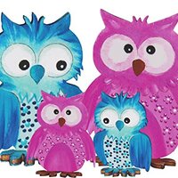 News A-EUH49443 Petra's Craft Craft Set, Family, Consists of Four Owls in 3 Sizes Wood