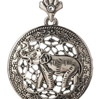 Artisan Owl Elephant 4X Magnifier Magnifying Glass Sliding Top Magnet Pendant Necklace, 30" (Si