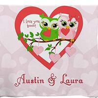 YouCustomizeIt Personalized Valentine Owls Bath Towel