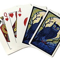 Lantern Press Owl, Paper Mosaic (52 Playing Cards, Poker Size Card Deck with Jokers)