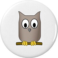 Square Gray Owl 1.25” Pinback Button Pin