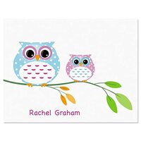 Owl Always Love You Personalized Note Cards - 24 Cards with White Envelopes, 4¼ x 5½ I
