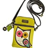 CHALA Cell Phone Crossbody Purse-Women PU Leather/Canvas Multicolor Handbag with Adjustable Strap - 