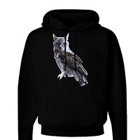TooLoud Lucky Cat Owl Dark Hoodie Sweatshirt Black - 2XL