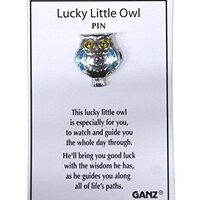 Lucky Little Owl - Metal Fashion Good Luck Pin - By Ganz