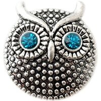 Owl With Blue Eyes Snap Charm (Standard 18mm Size)