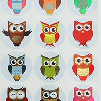 Royal Green Owls Stickers for Arts and Crafts, Decorative Kids Sticker to use as Embellishments for 