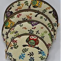 Sainty 08 4 Piece Owl Cosmetic Case, Tapestry