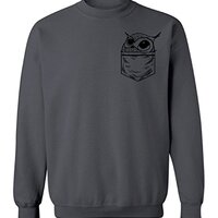 Awkwardstyles Pocket Owl Sweater Funny Cute Love Animal Sweatshirt 4XLCharcoal