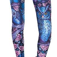 Sister Amy Girl Galaxy Printted Ankle Elastic Tights Legging Owls US S