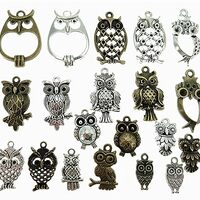 Kinteshun Night Owls Charm Alloy Multistyle Bird of Minerva Pendant Connector for DIY Jewelry Making