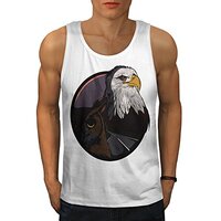Wellcoda Eagle Owl Animal Fashion Mens Tank Top, Athlete Shirt White L