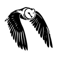JS Artworks Owl Flying Vinyl Decal Sticker (Black)