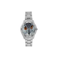 Cute owl eyes Pattern Men's Stainless Steel Analog Watch