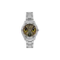 Cute owl eyes Pattern Men's Stainless Steel Analog Watch