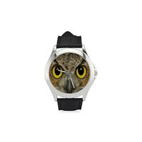 Cute owl eyes Pattern Women's Classic Leather Strap Watch