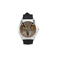 Owl eyes Pattern Women's Classic Leather Strap Watch