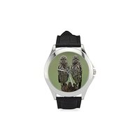 Tow cute owls Pattern Women's Classic Leather Strap Watch