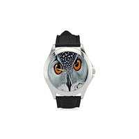 Cute owl eyes Pattern Women's Classic Leather Strap Watch