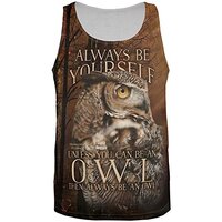 Always Be Yourself Unless Owl All Over Mens Tank Top Multi MD