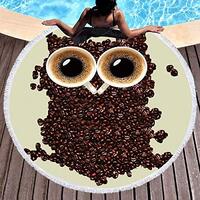 Sleepwish Owl Beach Towel Oversized Beach Blanket Large Circle Tapestry Luxury Owl Yoga Mat Summer G