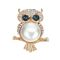 YAZILIND Clothing Accessories Sweet Owl Form Cubic Zirconia Exquisite Alloy Brooch Pin for Women Gir