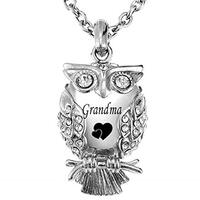 MEMORIALU Cremation Owl Urn Necklace for Ashes Grandma Keepsake Memorial Pendant Necklaces for Women