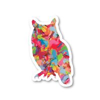 Owl Sticker Watercolor Paint Stickers - 3 Pack - Set of 2.5, 3 and 4 Inch Vinyl Laptop Stickers - fo