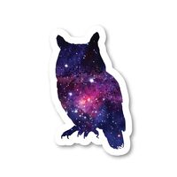 Owl Sticker Galaxy Stickers - 3 Pack - Set of 2.5, 3 and 4 Inch Vinyl Laptop Stickers - for Laptop, 
