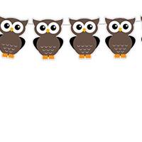 5" Tall Brown Owl Garland, Owl Banner, Brown Owl, Owl Birthday, Owl Baby Shower, Owl Party Deco