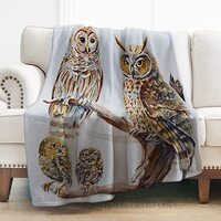 Levens Colorful Owl Blanket Gifts for Girls Women Boys Decor for Home Bedroom Living Room Office Dor