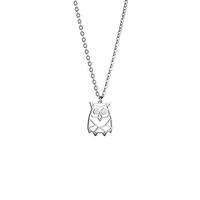 La Menagerie Owl Silver Origami Jewelry & Silver Geometric Necklace – 925 Sterling Plated 
