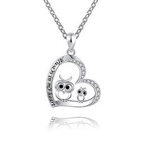 ACJFA Owl Necklaces for Women Girls 925 Sterling Silver Mother Daughter Cute Owl Always in My Heart 
