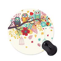 Watercolor Owl Background Mouse Pad Round Non-Slip Mouse Pad Office Computer Accessories Mouse Pad G