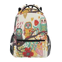 senya School Backpack Cute Owls On Branch Bookbag for Boys Girls Travel Bag