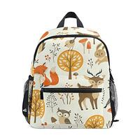 OREZI Zoo Cute Fox Bunny Floral Owl Preschool Backpack with Chest Strap,Mini Toddler Backpack with N