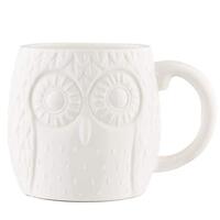Oversized Embossed Owl Coffee or Tea Mug, 20 oz