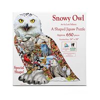 SUNSOUT INC - Snowy Owl - 650 pc Special Shape Jigsaw Puzzle by Artist: Lori Schory - Finished Size 