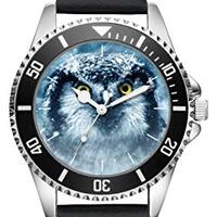 KIESENBERG Snow Owl Gift Article Idea Fan Watch L-20536