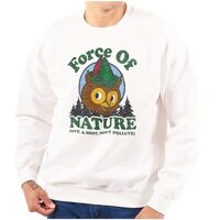 Brisco Brands Woodsy Owl Give a Hoot About Nature Sweatshirt for Men or Women White