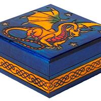 Artisan Owl Polish Handmade The Magic Dragon 6" Linden Wooden Box with Vivid Colors